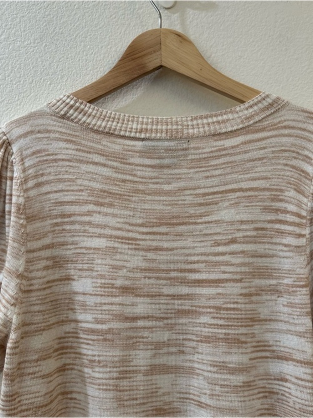 Paige Lucerne Space Dye Puff Sleeve‎ Pullover Top in Camel Size Small - Picture 7 of 10